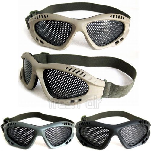 Military Airsoft Tactical Goggles Metal Mesh Pinhole Shooting Glasses