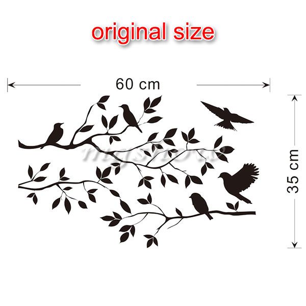 Black Birds And Tree Branches Wall Sticker Decal Mural For Home Decoration Diy Art Ebay 