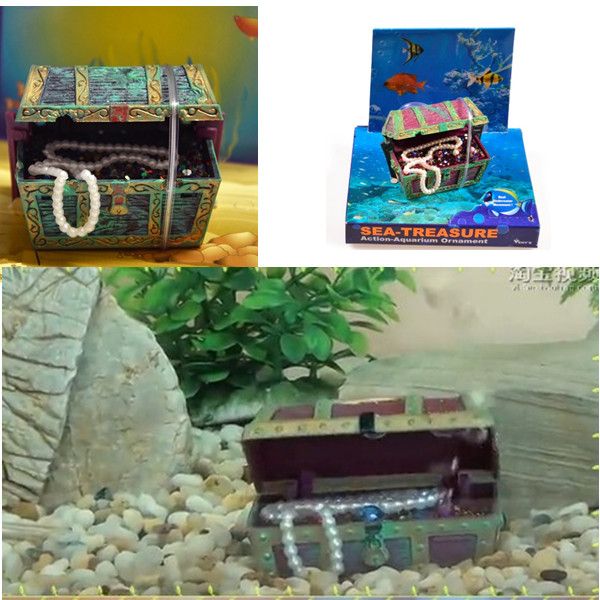 Aquarium Fish Tank Ornament Air Action Treasure Chest Spectra Bubble