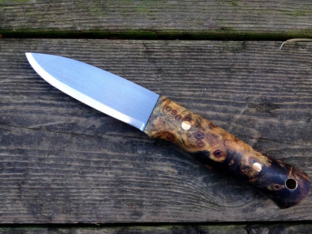 Deering Knives Woodchuck w/ buckeye burl and black liners