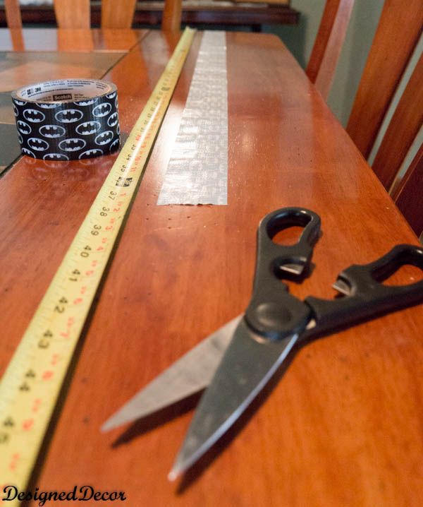 Measuring out the duck tape