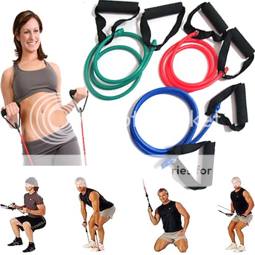 Resistance Band Stretch Fitness Tube Cable For Workout Yoga Muscle ...