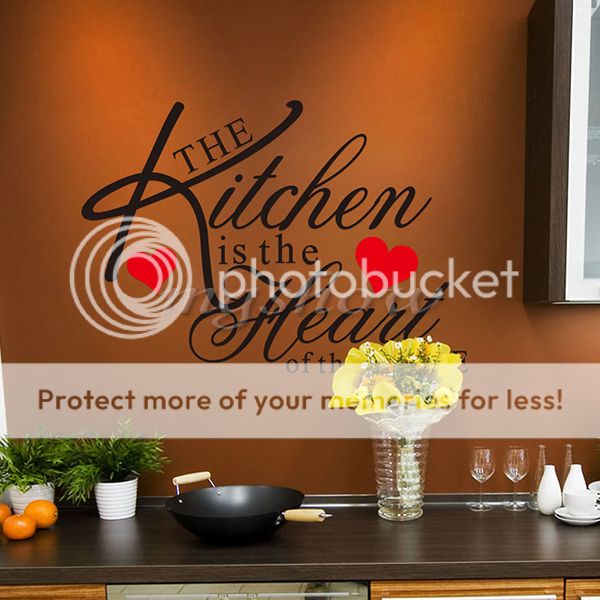Kitchen Heart Home Removable Decal Wall Stickers Vinyl Bathroom Art ...