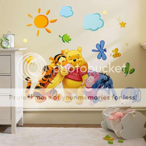 DIY Winnie The Pooh Wall Decals Kids Room & Baby Nursery Stickers Art ...